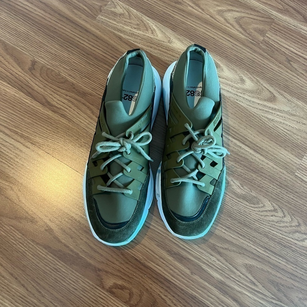 PS821 Bolt Chunky Python Leather Suede Neoprene Sneakers Size 43